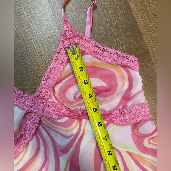 Y2K Barbie Clueless Abstract Mesh Tank Top: Lace/ Bratz/ Rave/Festival/Bimbo - Picture 9 of 9